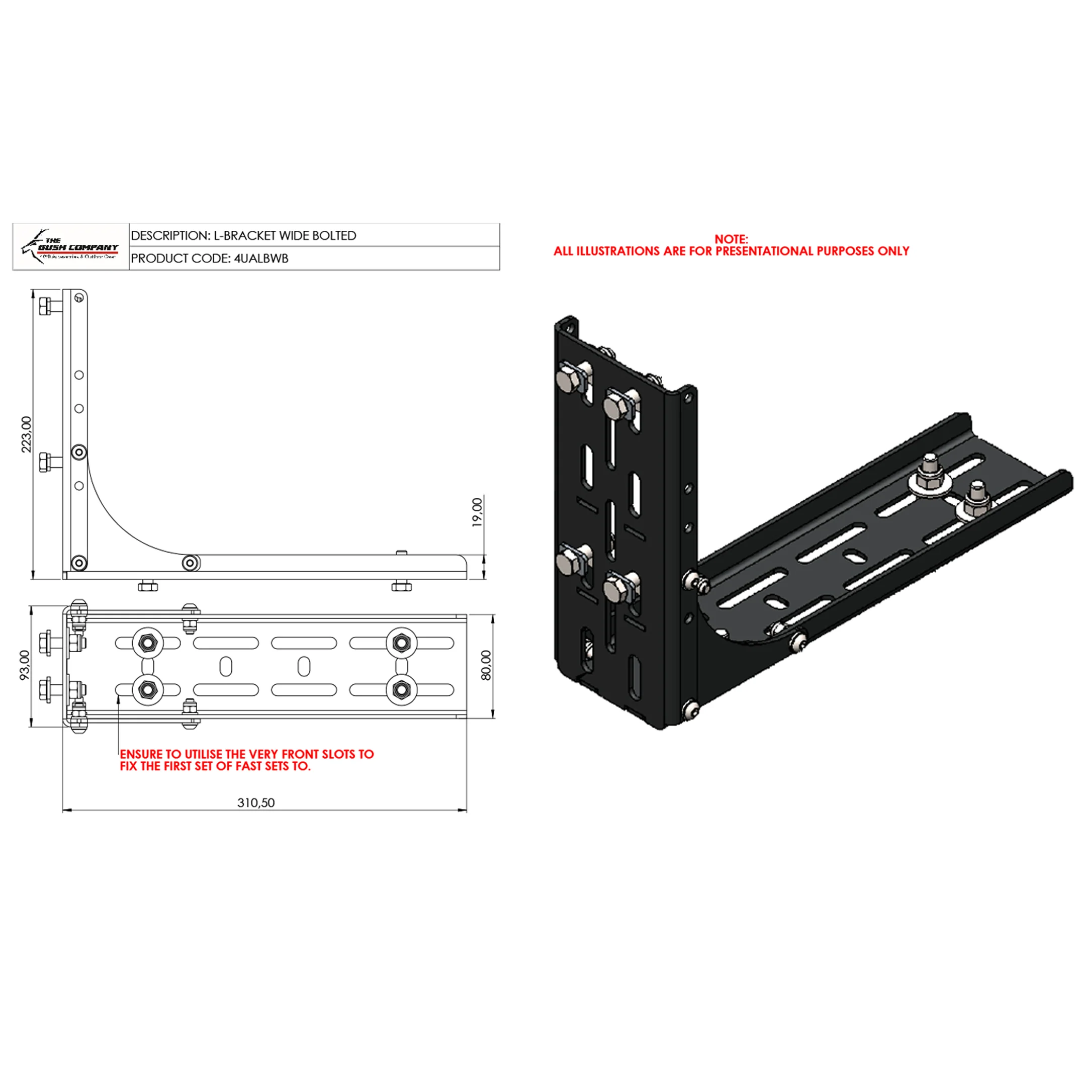 Heavy Duty L Bracket – Stainless Steel Awning Mounting Bracket - Image 3