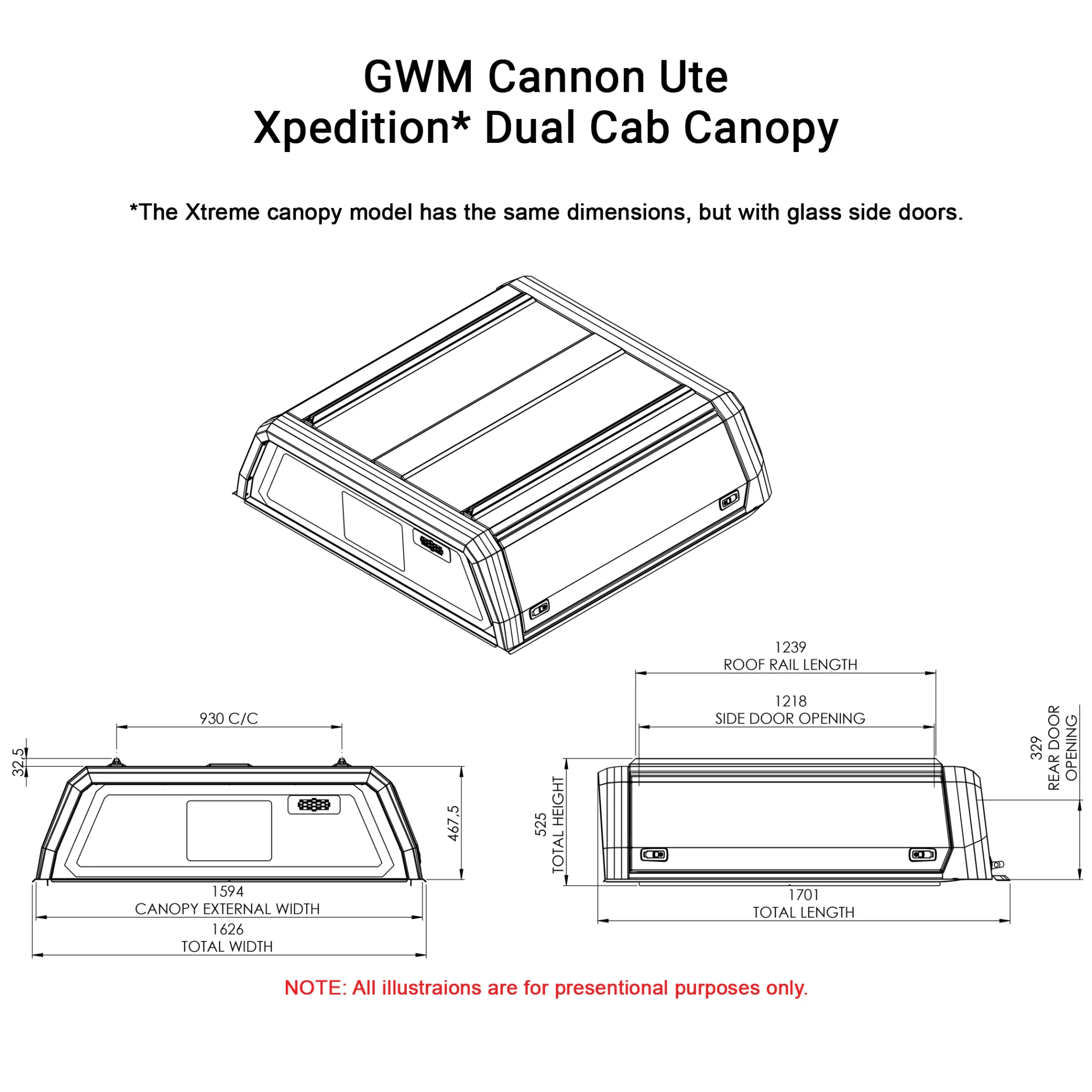 GWM Cannon Dual Cab 2020-2025 Xpedition CapRax Canopy by Rhinoman - Image 6