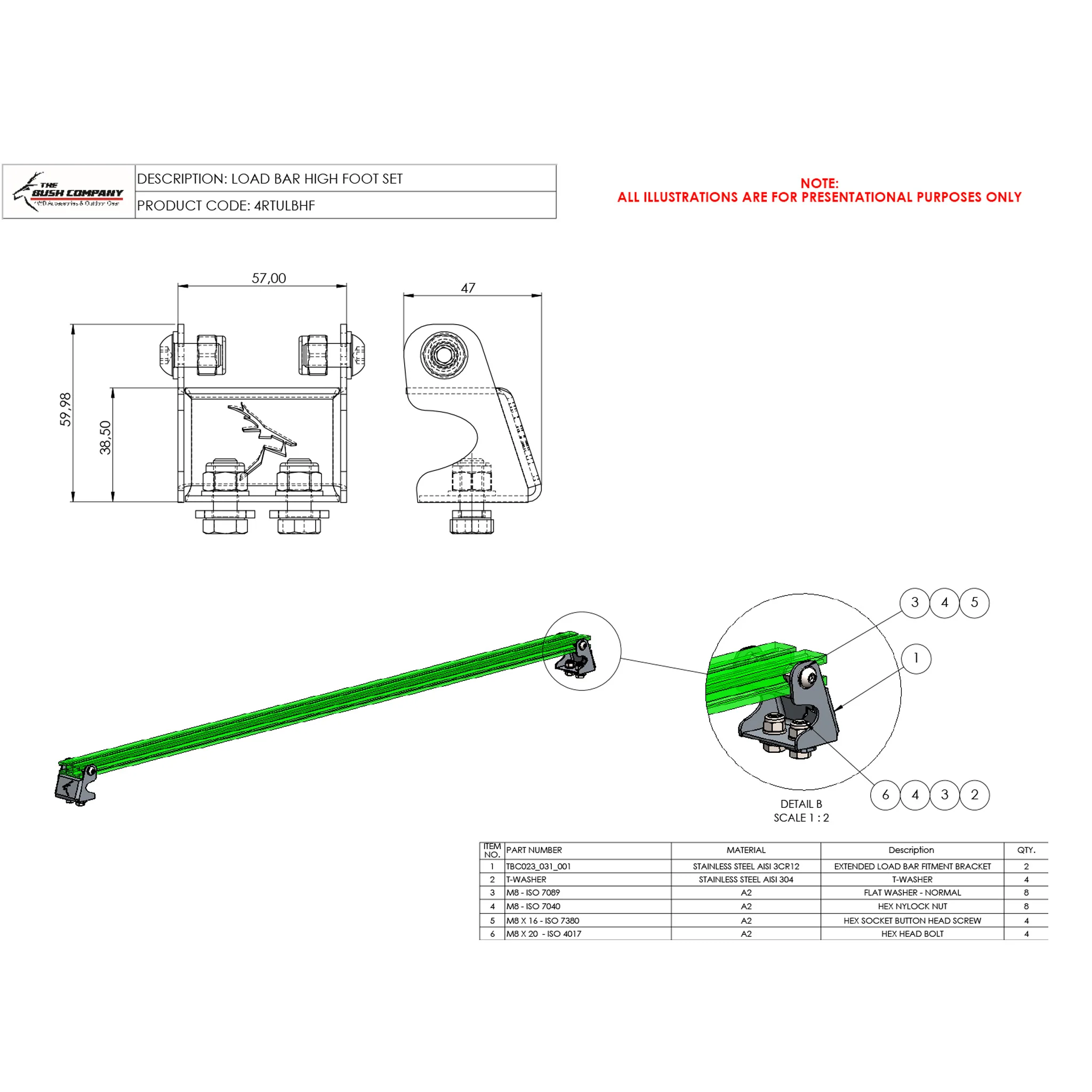 Load Bar High Foot Mount - Image 5