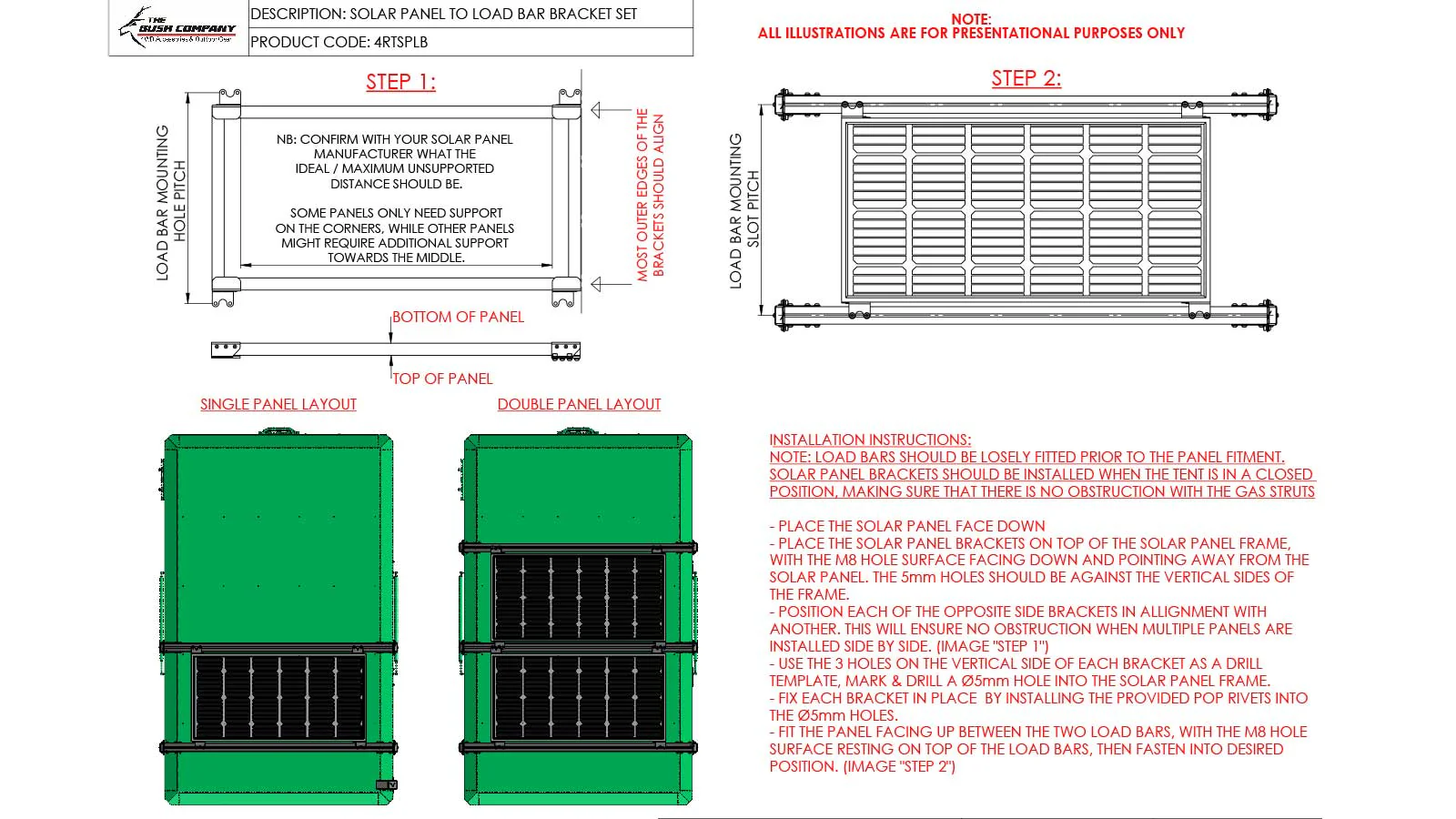 Solar Panel To Load Bar Bracket Set - Image 3